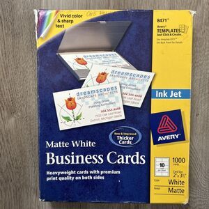 Avery Business Cards for Inkjet Printers 8471 Matte White Open Box of ~ 950